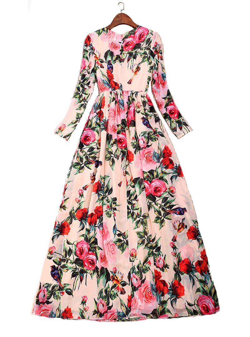 Floral Maxi Dress with Sleeves